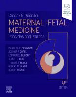 Creasy & Resnik’s MATERNAL - FETAL MEDICINE : Principles and Practice [9 ed.]