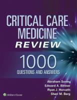 Critical Care Medicine Review: 1000 Questions and Answers [1st ed.]
 9781975103071