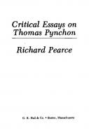 Critical Essays on Thomas Pynchon
 0816183201