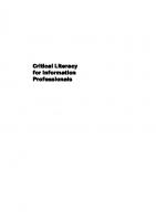 Critical Literacy for Information Professionals
 9781783301508, 9781783300822
