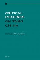 Critical Readings on Tang China [Volume 4]
 9004380205, 9789004380202