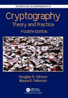 Cryptography: Theory and Practice [4 ed.]
 1138197017,  978-1138197015