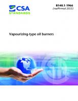 CSA B140.1-1966 - Vapourizing-type oil burners (reaffirmed 2015)