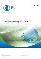 CSA B52-13 - Mechanical Refrigeration Code
 9781771392372