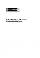 Cultural Heritage Information : Access and management
 9781783300662, 9781856049306