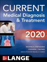 CURRENT Medical Diagnosis & Treatment 2020
 9781260455298