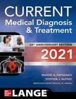 Current Medical Diagnosis and Treatment 2021
 1260469875, 9781260469875