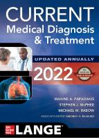 CURRENT Medical Diagnosis and Treatment 2022 [61 ed.]
 9781264269396, 1264269390, 9781264269389, 1264269382