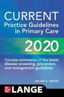 Current practice guidelines in primary care 2020
 9781260469851, 1260469859, 9781260469844, 1260469840