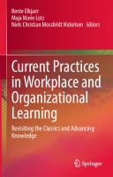 Current Practices in Workplace and Organizational Learning: Revisiting the Classics and Advancing Knowledge
 3030850595, 9783030850593