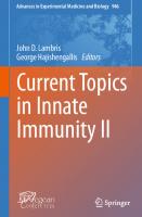 Current Topics in Innate Immunity II (Advances in Experimental Medicine and Biology, 946)
 9781461401056, 1461401054