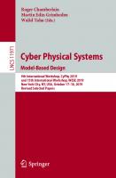 Cyber Physical Systems. Model-Based Design: 9th International Workshop, CyPhy 2019, and 15th International Workshop, WESE 2019, New York City, NY, ... Applications, incl. Internet/Web, and HCI)
 3030411303, 9783030411305