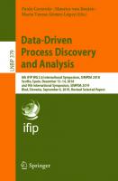 Data-Driven Process Discovery and Analysis (Lecture Notes in Business Information Processing)
 3030466329, 9783030466329