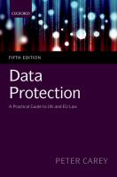 Data Protection: A Practical Guide To UK And EU Law
 0198815417,  9780198815419