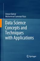 Data Science Concepts and Techniques with Applications [1st ed.]
 9789811561320, 9789811561337