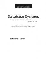 DATABASE SYSTEMS AN APPLICATION-ORIENTED APPROACH SECOND EDITION (SOLUTION MANUAL) [2 ed.]
 0321268458