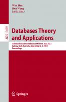 Databases Theory and Applications: 33rd Australasian Database Conference, ADC 2022, Sydney, NSW, Australia, September 2–4, 2022, Proceedings (Lecture Notes in Computer Science, 13459)
 3031155114, 9783031155116
