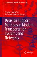 Decision Support Methods in Modern Transportation Systems and Networks
 3030717704, 9783030717704