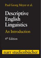 Descriptive English Linguistics
 3823364006, 9783823364009