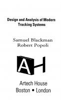 Design and Analysis of Modern Tracking Systems [Unabridged]
 1580530060, 9781580530064