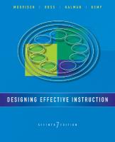Designing Effective Instruction [7 ed.]
 978-1-118-35999-0, 978-1-118-51894-6