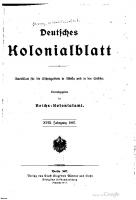 Deutsches Kolonialblatt. Amtsblatt für die Schutzgebiete in Afrika und in der Südsee [18]