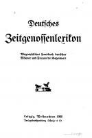 Deutsches Zeitgenossenlexikon. Biographisches Handbuch deutscher Männer und Frauen der Gegenwart