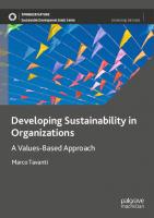 Developing Sustainability in Organizations: A Values-Based Approach
 3031369068, 9783031369063