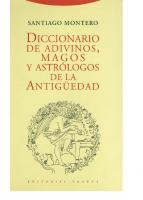 Diccionario De Adivinos Magos Y Astrologos De La Antiguedad