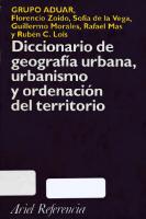 Diccionario De Geografia Urbana Urbanismo Y Ordenacion Del Territorio