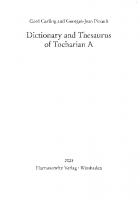 Dictionary and Thesaurus of Tocharian A
 9783447120029