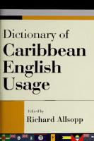 Dictionary of Caribbean English Usage
 9766401454, 9789766401450