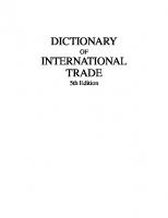 Dictionary of International Trade
 9781885073907