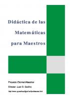 DIDÁCTICA DE LAS MATEMÁTICAS PARA MAESTROS
 8493351717