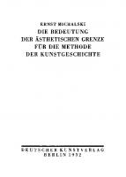 Die Bedeutung der ästhetischen Grenze für die Methode der Kunstgeschichte [Reprint 2020 ed.]
 9783112364284, 9783112364277