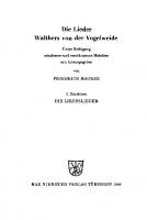 Die Lieder Walthers von der Vogelweide: 2. Bändchen: Die Liebeslieder [1 ed.]
 9783111615486, 9783111239569