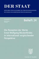 Die Rezeption der Werke Ernst-Wolfgang Böckenfördes in international vergleichender Perspektive [1 ed.]
 9783428559534, 9783428159536