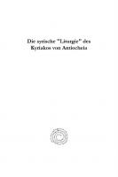 Die syrische "Liturgie" des Kyriakos von Antiocheia
 9781463222994