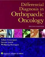 Differential Diagnosis in Orthopaedic Oncology [2 ed.]
 9780781779302, 2006020800