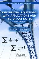 Differential Equations with Applications and Historical Notes, Third Edition [3ed.]
 1498702597, 978-1-4987-0259-1, 9781498702607, 1498702600