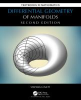 Differential geometry of manifolds [Second edition]
 9780367180461, 0367180464