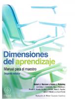 Dimensiones del aprendizaje. Manual del maestro [2a. edición]
 9685087709