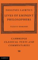 Diogenes Laertius: Lives of Eminent Philosophers
 9780521886819