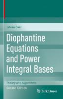 Diophantine equations and power integral bases theory [2 ed.]
 9783030238643, 9783030238650