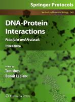DNA-Protein Interactions: Principles and Protocols, Third Edition (Methods in Molecular Biology, 543)
 1603270140, 9781603270144