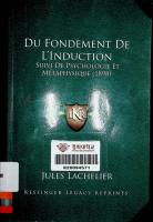 Du Fondement De L’Induction: Suivi De Psychologie Et Metaphysique (1898) (French Edition)
 1168393213
