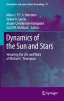 Dynamics of the Sun and Stars: Honoring the Life and Work of Michael J. Thompson
 3030553353, 9783030553357
