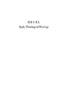 Early Theological Writings
 9780812206135