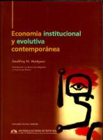 Economia Institucional Y Evolutiva Contemporanea