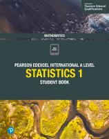 Edexcel International A Level Mathematics Statistics 1 Student Book [1 ed.]
 129224514X, 9781292245140